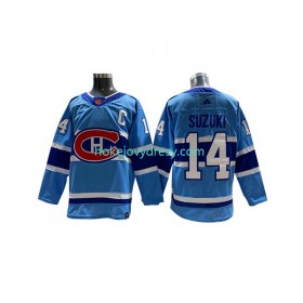 Pánské Hokejový Dres Montreal Canadiens Nick Suzuki 14 Adidas 2022-2023 Reverse Retro Modrý Authentic